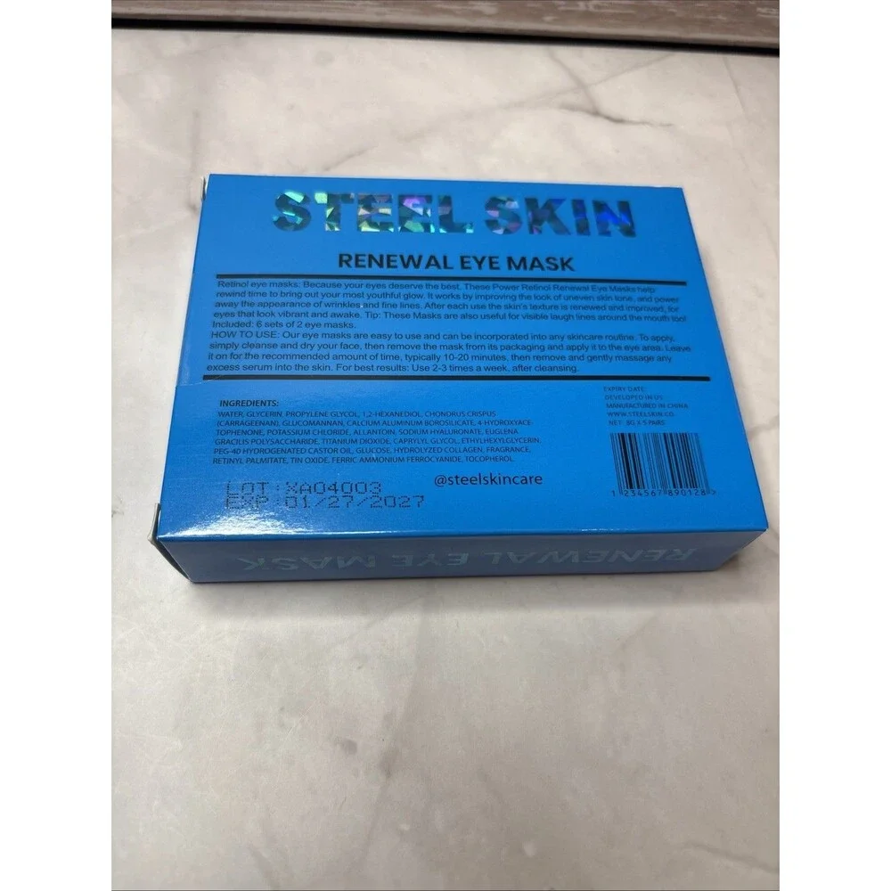 STEEL SKIN Power Retinol Renewal Eye Masks Full Size 5 Pairs New